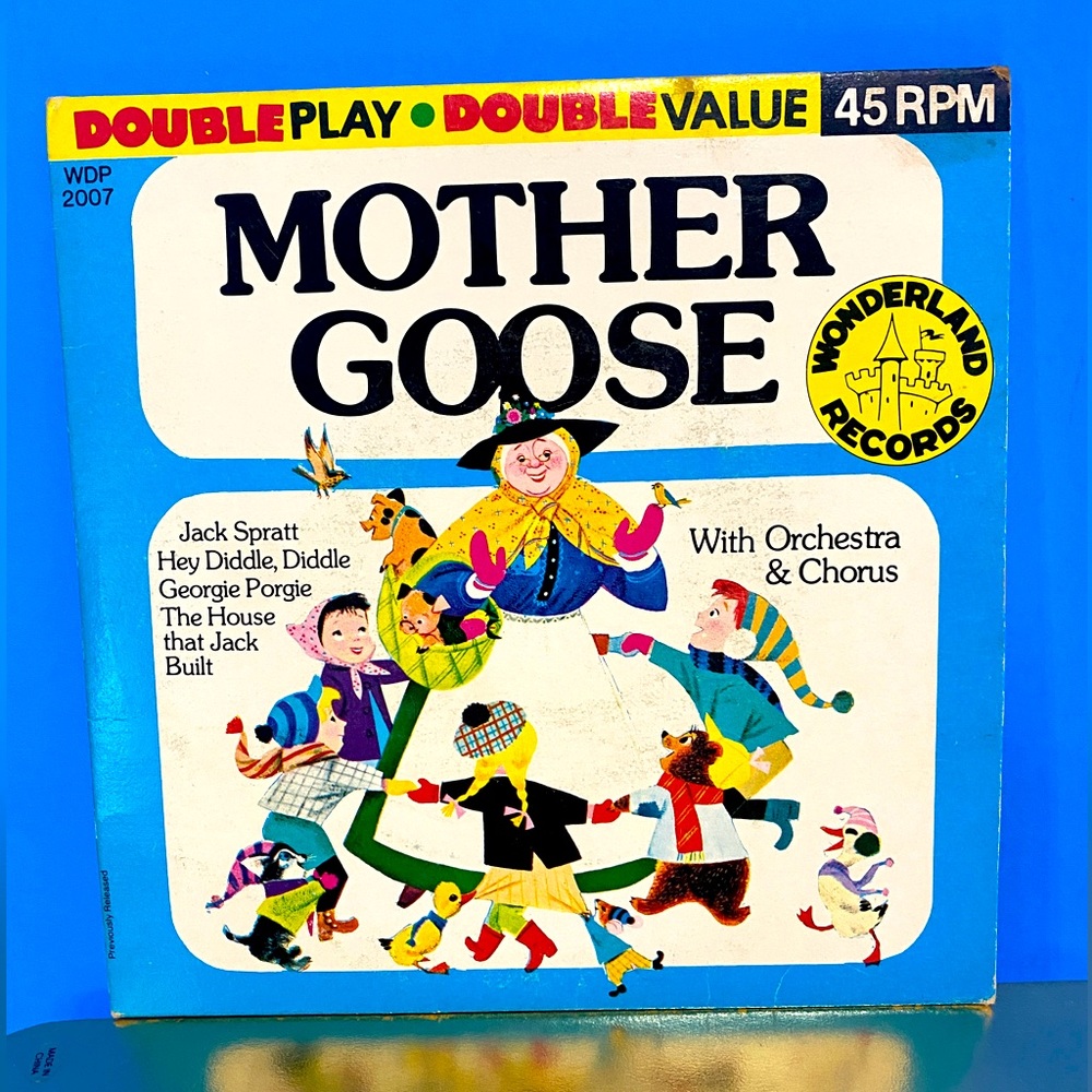 MOTHER GOOSE VTG 1966 WONDERLAND 7” VINYL 45RPM DOUBLE PLAY RECORD ENTERTAINING